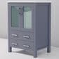 Lexora Home Volez 24" Single Bathroom Vanity in Dark Grey with 2 cm White Ceramic Top and Rectangular Sink, , large