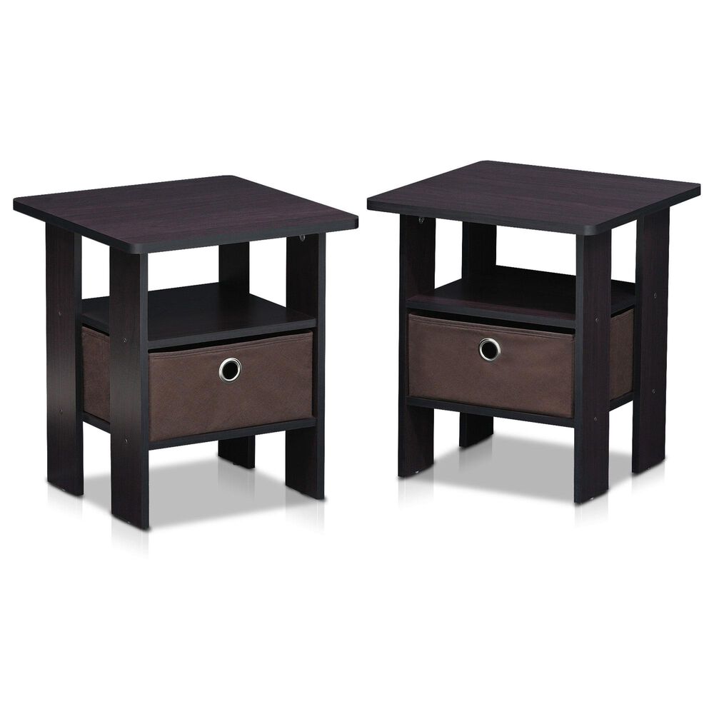 HOMLUX 1-Drawer End Table in Dark Walnut, , large