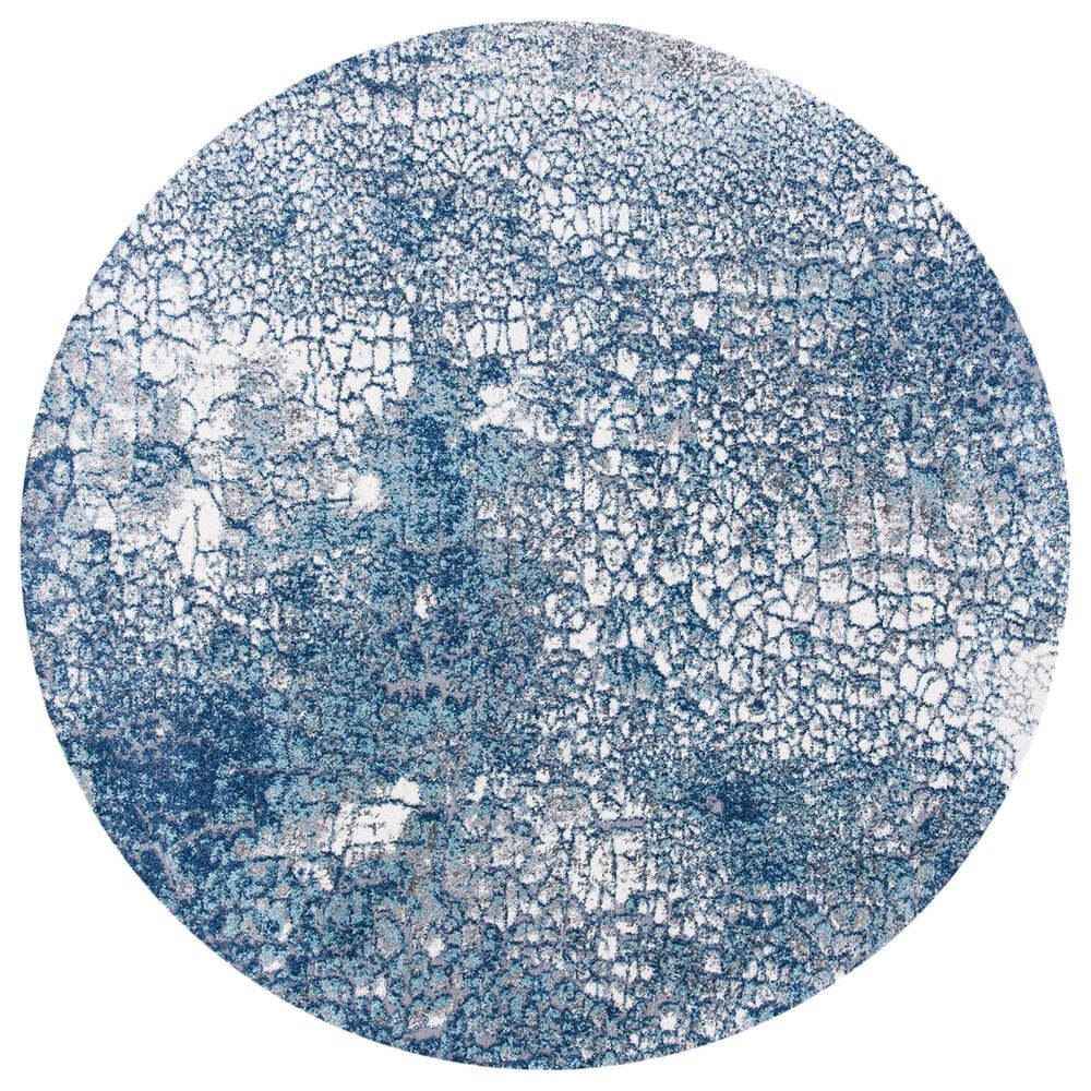 Safavieh Aston ASN706 6"7" Round Navy and Gray Area Rug, , large