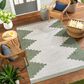 Surya Eagean EAG-2435 Grass Green, Ivory, Dark Green and Seafoam 8"10" x 12" Indoor/Outdoor Area Rug, , large