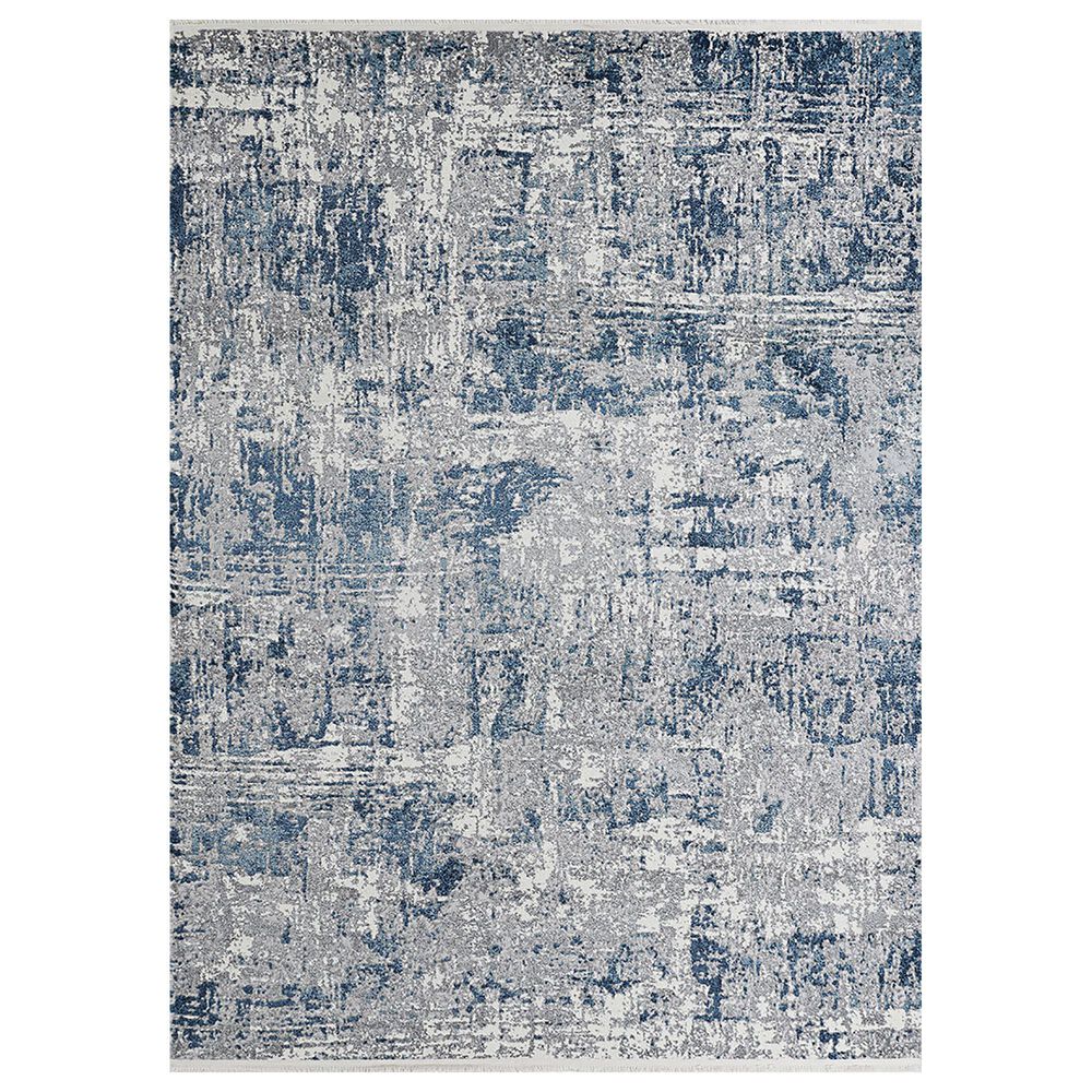 Couristan Marblehead Breccia 3"11" x 5"11" Blue and Grey Area Rug, , large
