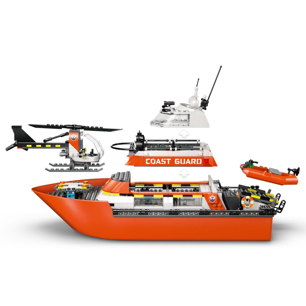 LEGO City Coast Guard Rescue Boat and Helicopter Building Set, , large