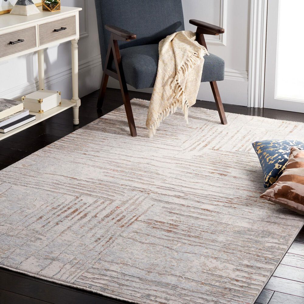 Safavieh Marmara MRM304B 5&#39; x 8&#39;2&quot; Beige, Blue and Rust Area Rug, , large