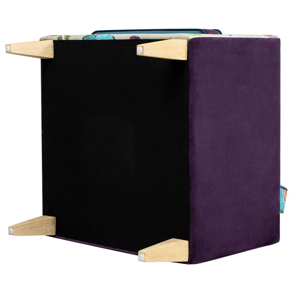 Jennifer Taylor Home Mamba Accent Chair in Satin Teal, Purple and Multicolor, , large