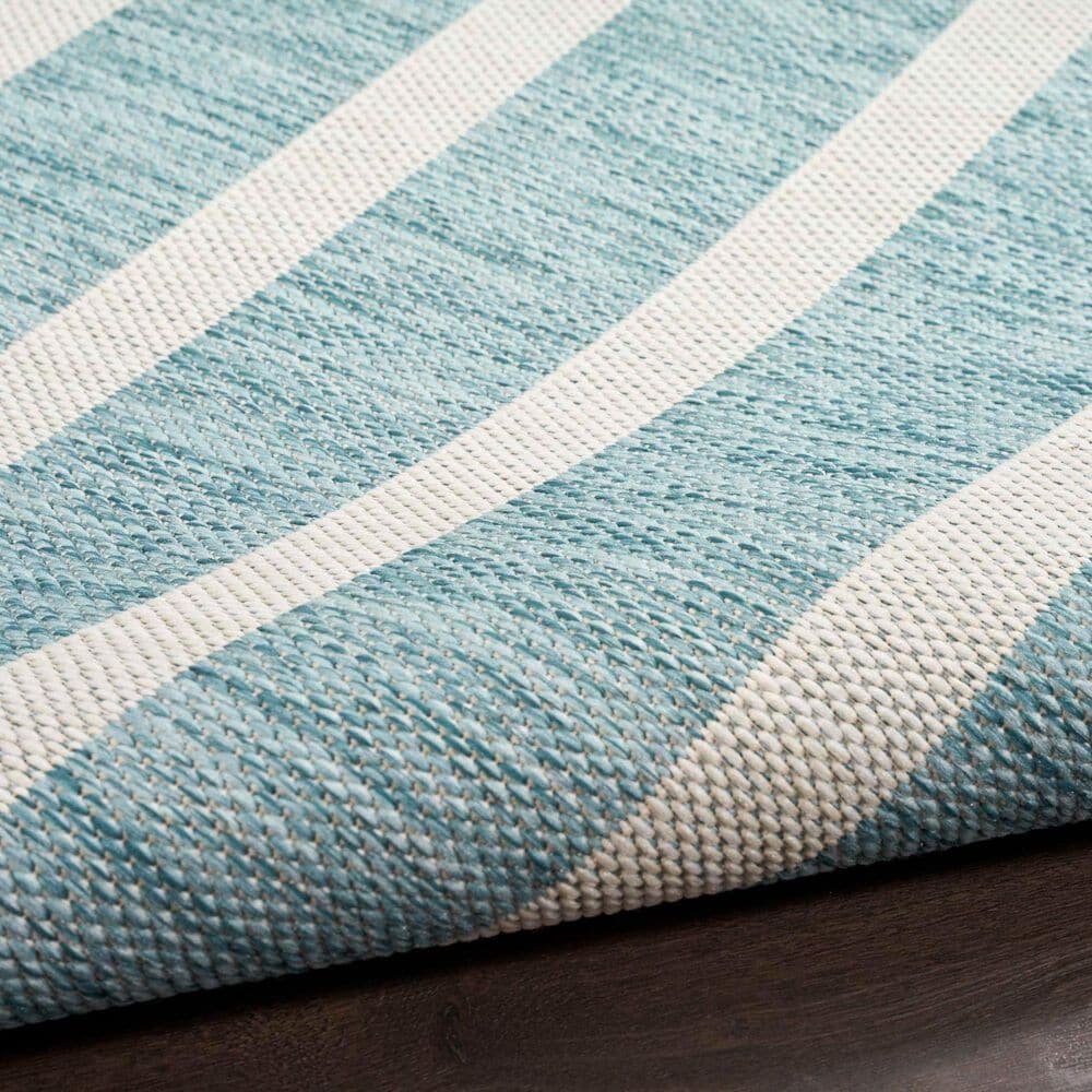 Nourison Positano POS03 Aqua and Ivory 4&#39; x 6&#39; Indoor/Outdoor Area Rug, , large