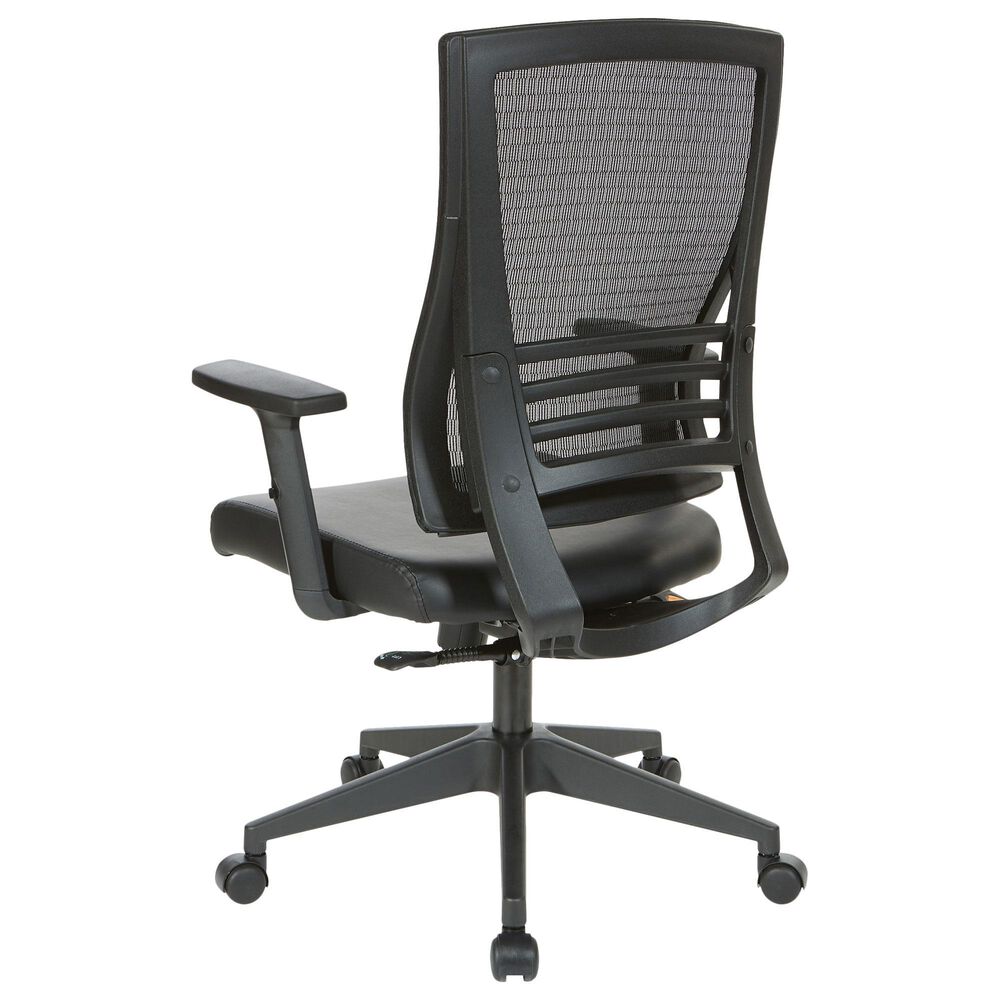 OSP Home Office Chair with Faux Leather Seat in Black, , large