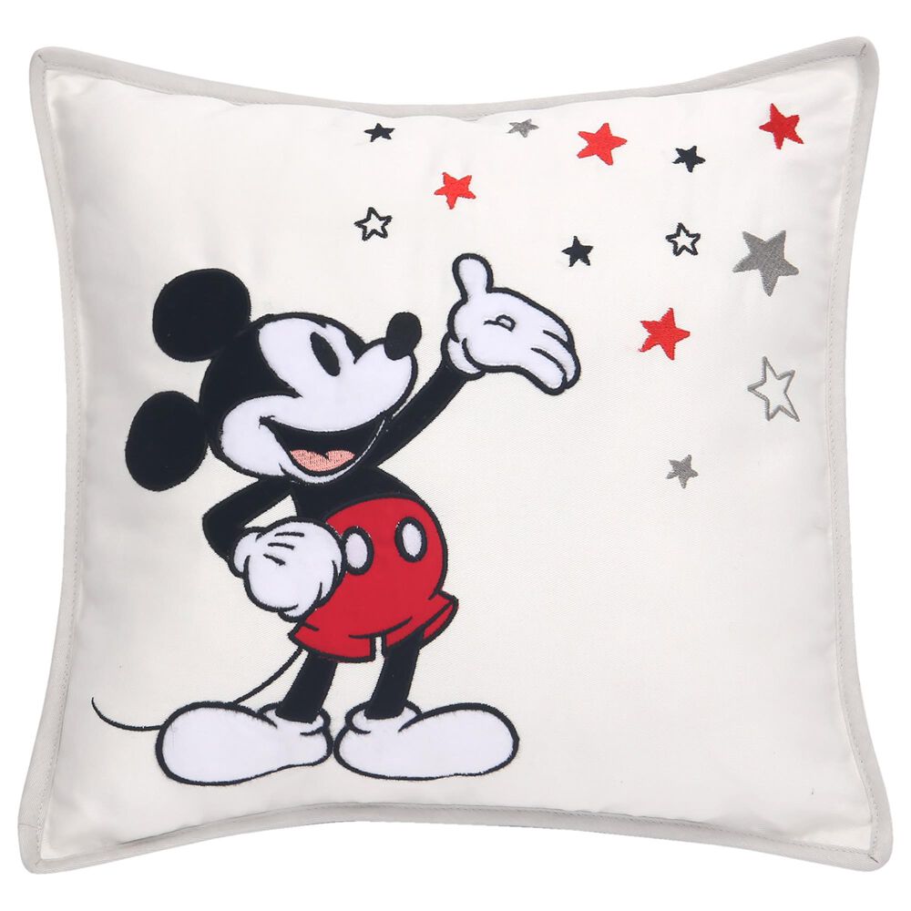 Lambs and Ivy Disney Baby Magical Mickey Mouse Decorative Throw Pillow in Black, Red, Gray and White, , large