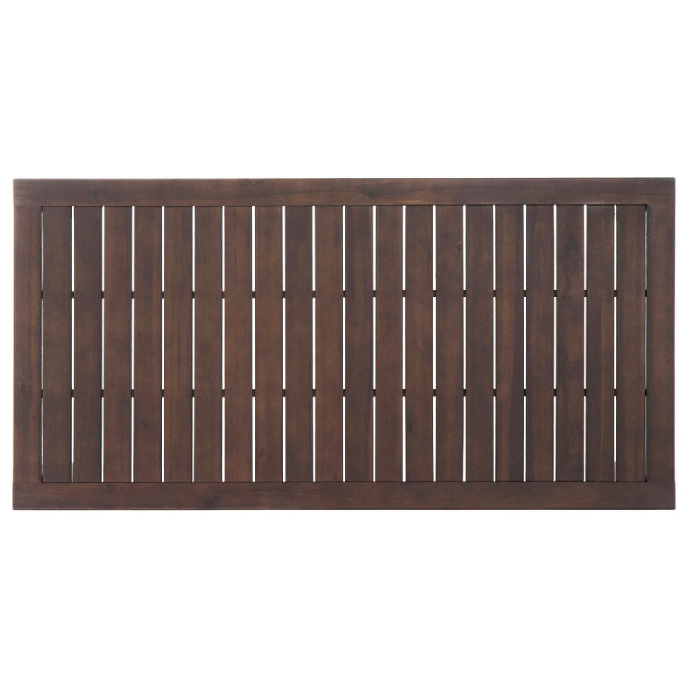 Hearth and Haven 3-Piece Outdoor Courtyard Table and Bench Set in Dark Brown, , large