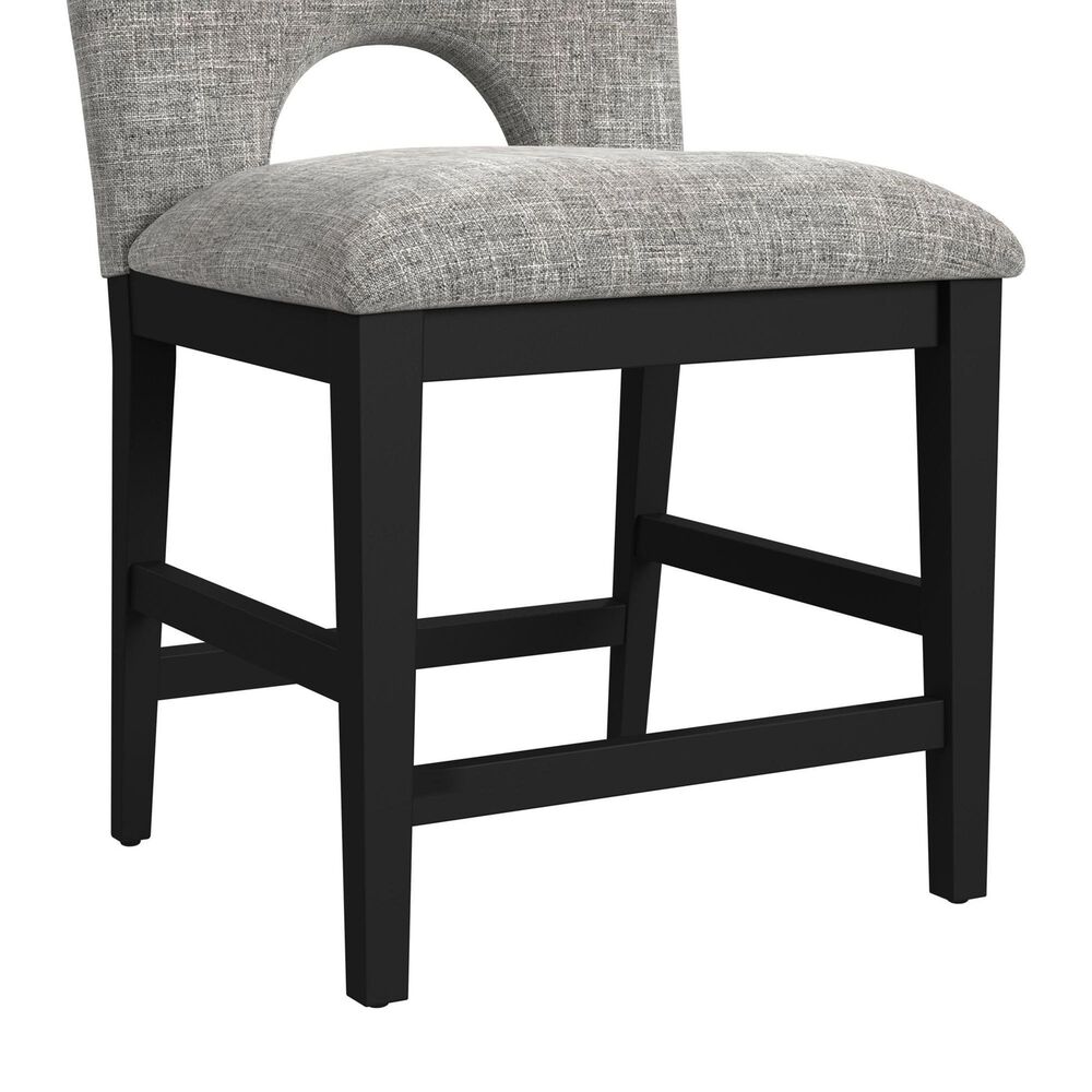 Mayberry Hill Oregon Side Chair with Grey Cushion in Black, , large