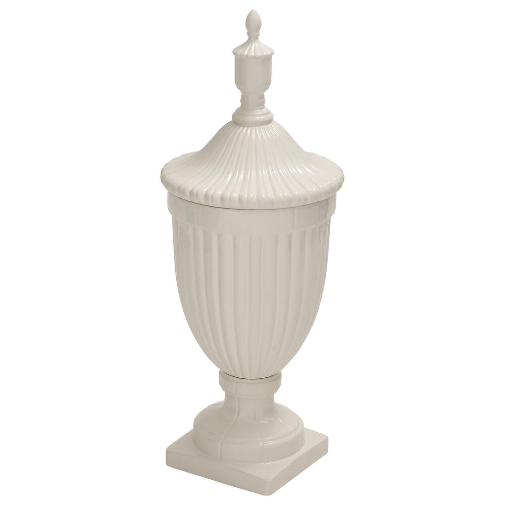 Maple and Jade Decorative Urn in White, , large