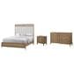 Sterling Timber Elure King Upholstered and Strap Panel Bed with Dresser and Nightstand in Latte, , large