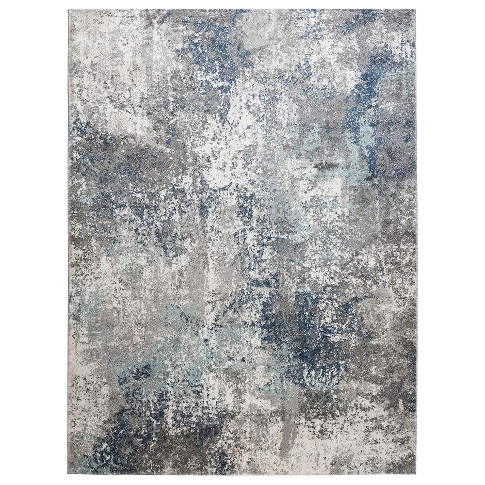 Amer Rugs Yasmin 2"6" x 8" Gray and Light Blue Runner, , large