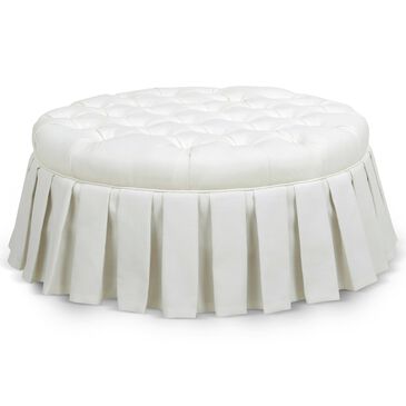 Jennifer Taylor Home Luciana Tufted Cocktail Ottoman with Skirt in Antique White, , large
