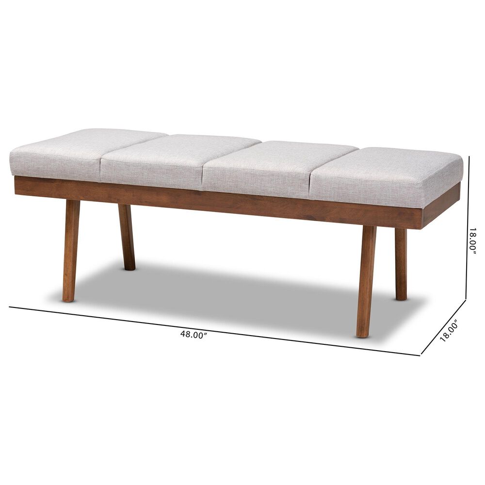 Baxton Studio Larisa Accent Bench in Grayish Beige, , large