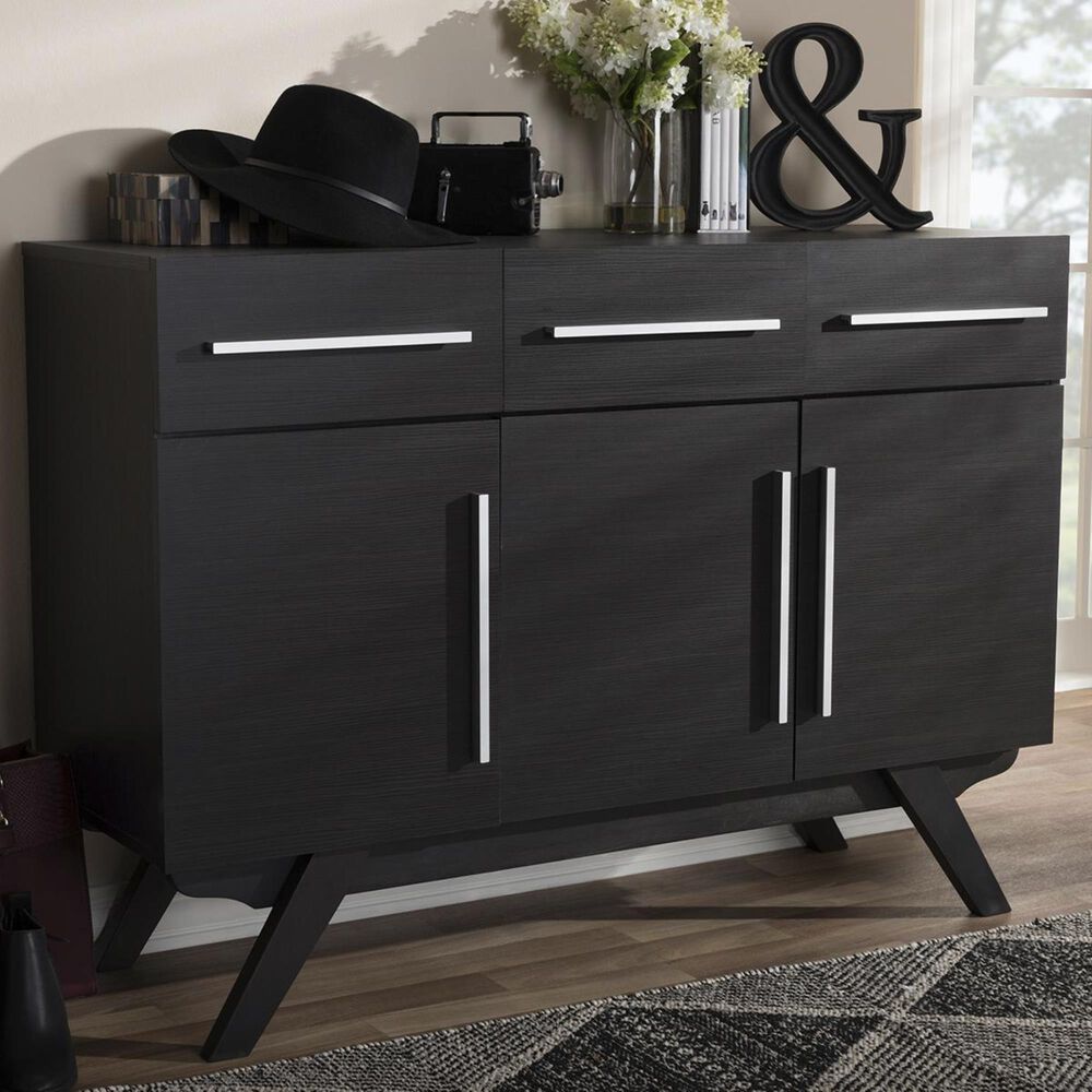 Baxton Studio Ashfield 3-Drawer Sideboard in Dark Espresso Brown, , large