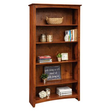 Archbold Furniture Alder 72" Bookcase in Vintage Cherry, , large