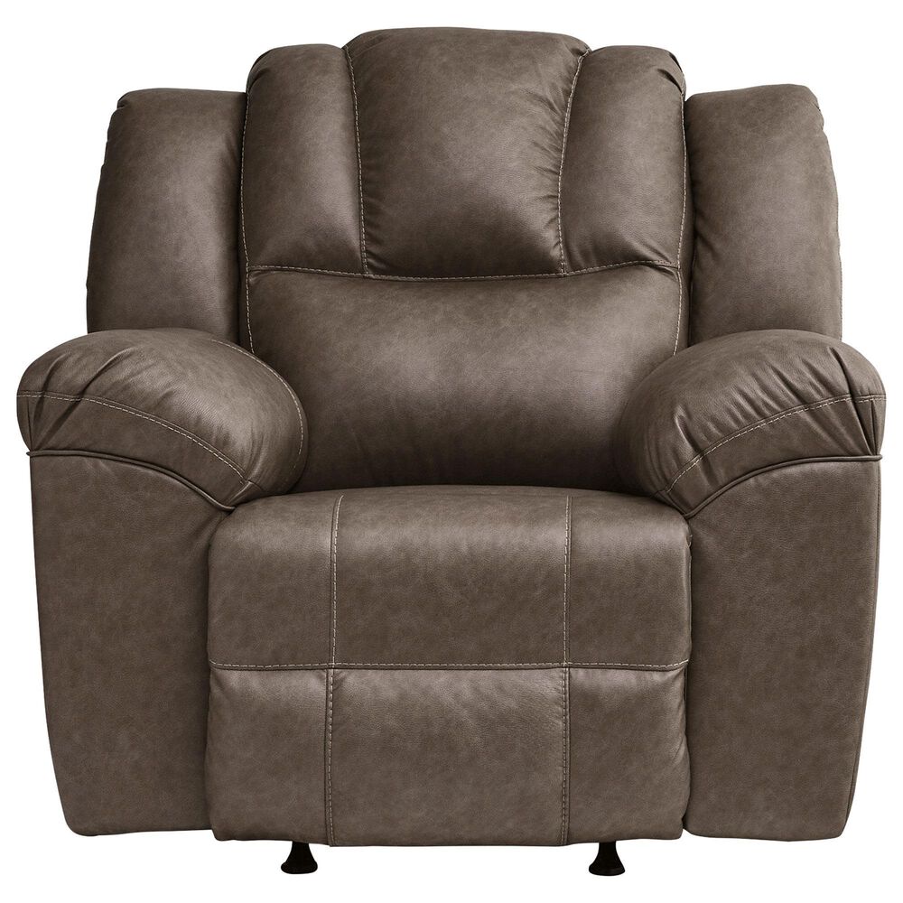 Ashley Lowilla Manual Rocker Recliner in Driftwood, , large
