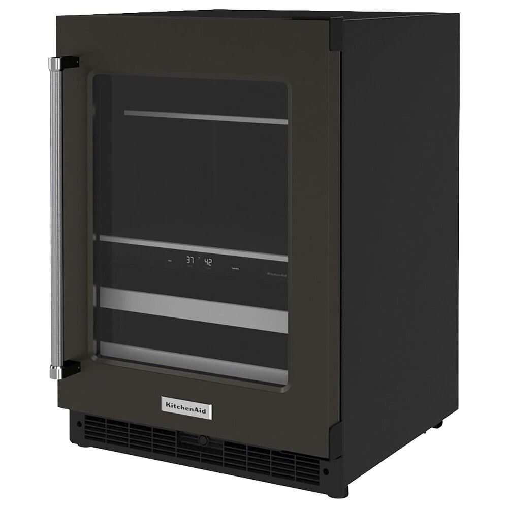 KitchenAid 24&quot; Beverage Center with Right Hinge and Metal-Front Racks in Black Stainless Steel, , large