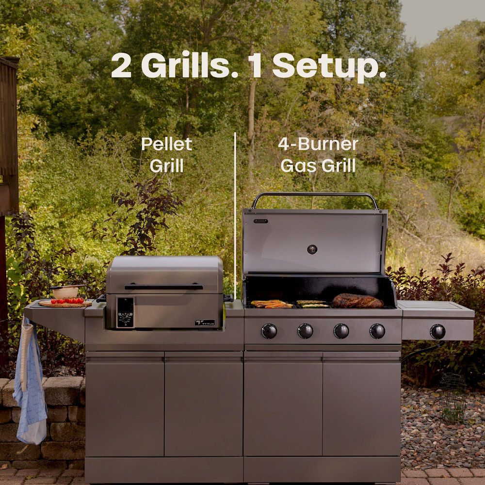 Tytus Anaheim and Emberwood 3-Piece Modular Duo with Pellet Grill in Gunmetal Gray, , large