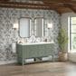 James Martin Vanities Breckenridge 60" Double Bathroom Vanity in Smokey Celadon with Single Hole 3 cm White Zeus Quartz Top and Rectangular Sinks, , large