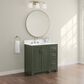 37B Lucerne 36" Single Bathroom Vanity Cabinet in Deep Olive Green with Marble Top and Backsplash, , large