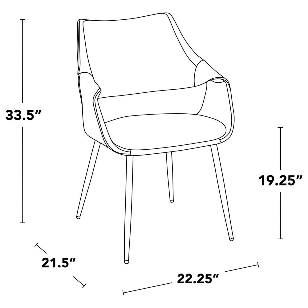 Lumisource Curvo Arm Chair with White Upholstered in Gold &#40;Set of 2&#41;, , large