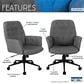 Rta Products Llc Modern Upholstered Tufted Office Chair with Arms in Grey, , large