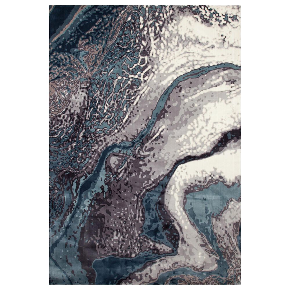 Art Carpet Titanium 5" x 7" Aqua Area Rug, , large