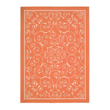 Nourison Home and Garden RS019 5"3" x 7"5" Orange Area Rug, , large