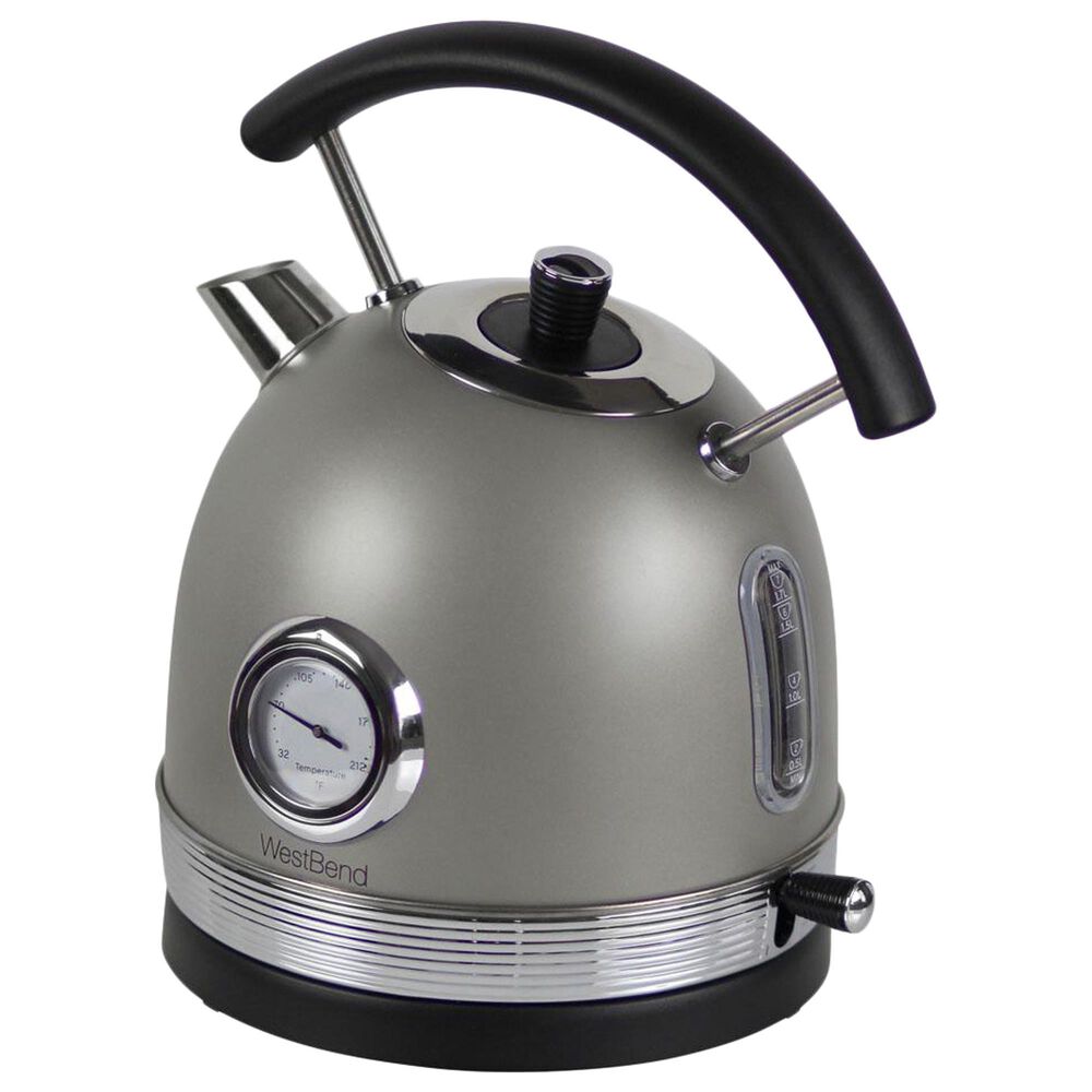 Westbend Stainless Steel Retro Electric Kettle In Gray Nebraska Furniture Mart