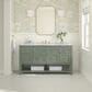 James Martin Vanities Breckenridge 60" Single Bathroom Vanity in Smokey Celadon with 3 cm Carrara White Marble Top and Rectangular Sink, , large