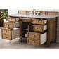James Martin Vanities Brittany 60" Single Bathroom Vanity in Saddle Brown with 3 cm Carrara White Marble Top and Rectangular Sink, , large