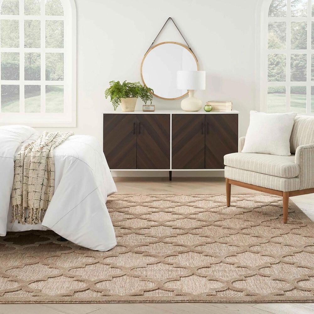 Nourison Easy Care 8&#39; x 10&#39; Natural Beige Indoor/Outdoor Area Rug, , large