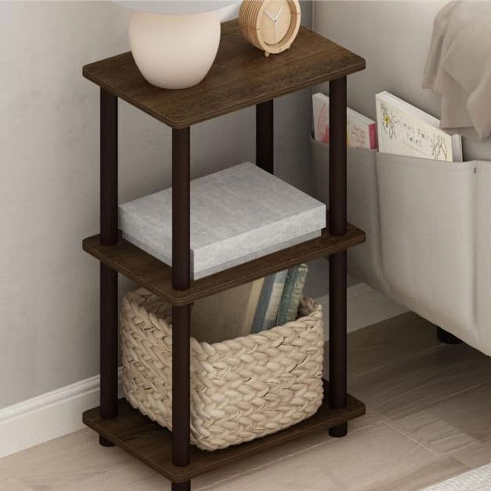 HOMLUX Turn-N-Tube 2-Space Bookshelf in Walnut and Brown, , large