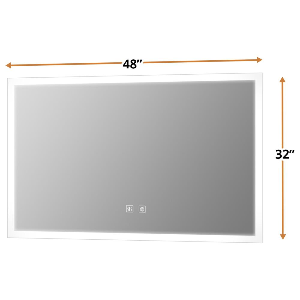 Lexora Home Aurorium 48" x 32" LED Vanity Mirror in White, , large