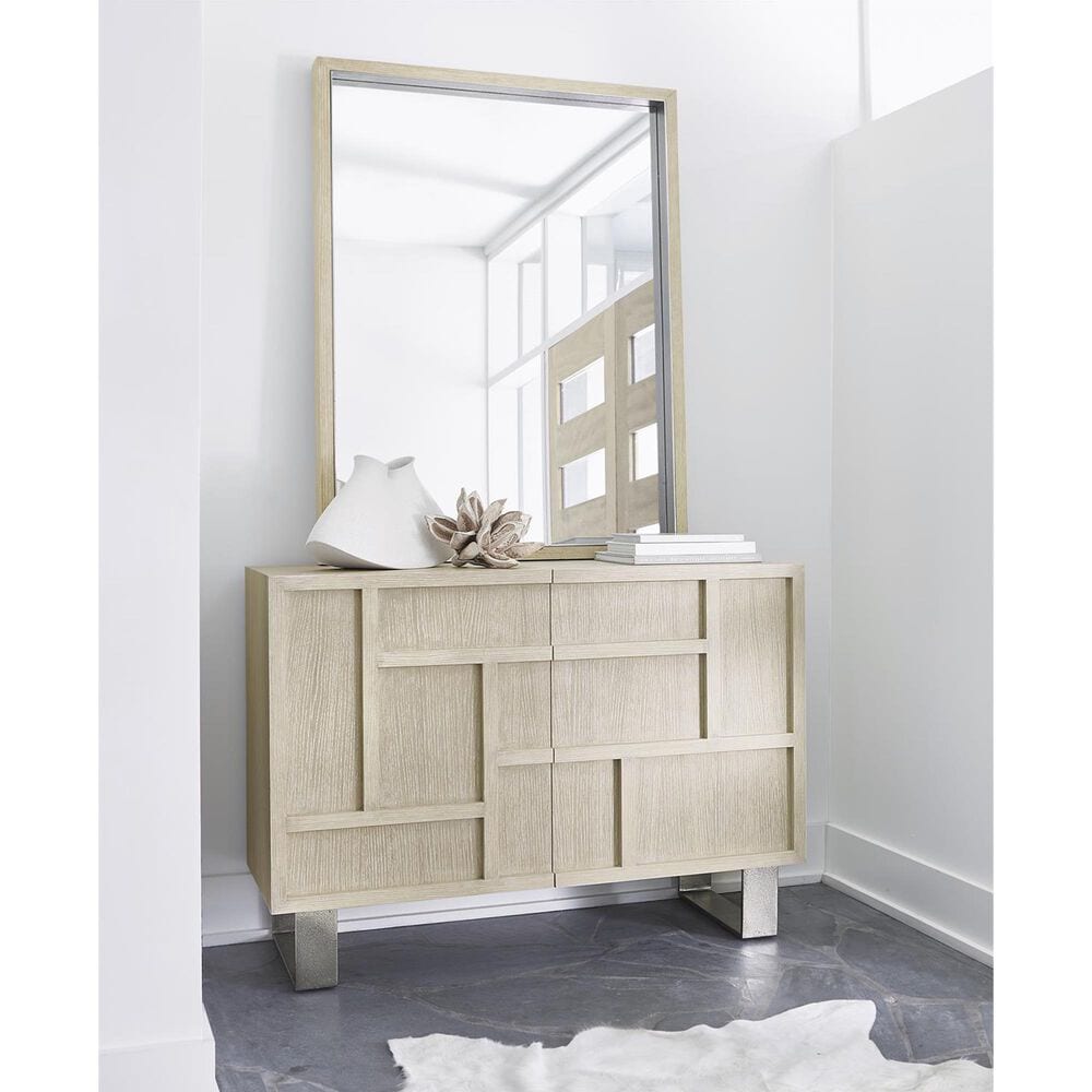 Bernhardt Solaria Mirror in Dune and Shiny Nickel, , large