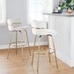 LumiSource Cinch 30" Swivel Barstool with Cream Upholstery in Gold (Set of 2), , large