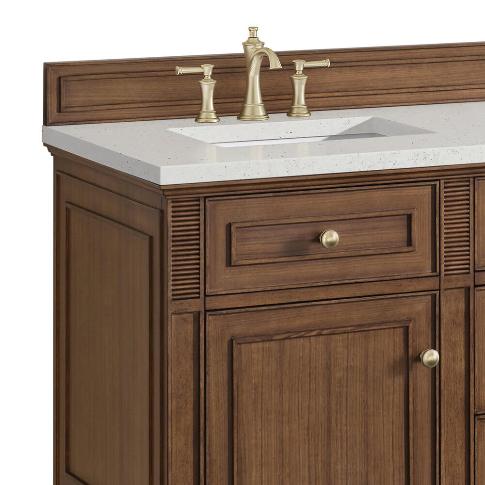James Martin Vanities Lorelai 60&quot; Double Vanity in Mid-Century Walnut with 3 cm Lime Delight Quartz Top, , large