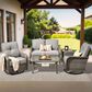 HOMLUX 6-Piece Patio Conversation Set in Dark Gray, , large