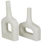 Maple and Jade 2-Piece Donut Shaped Decorative Vase Set in Matte White, , large