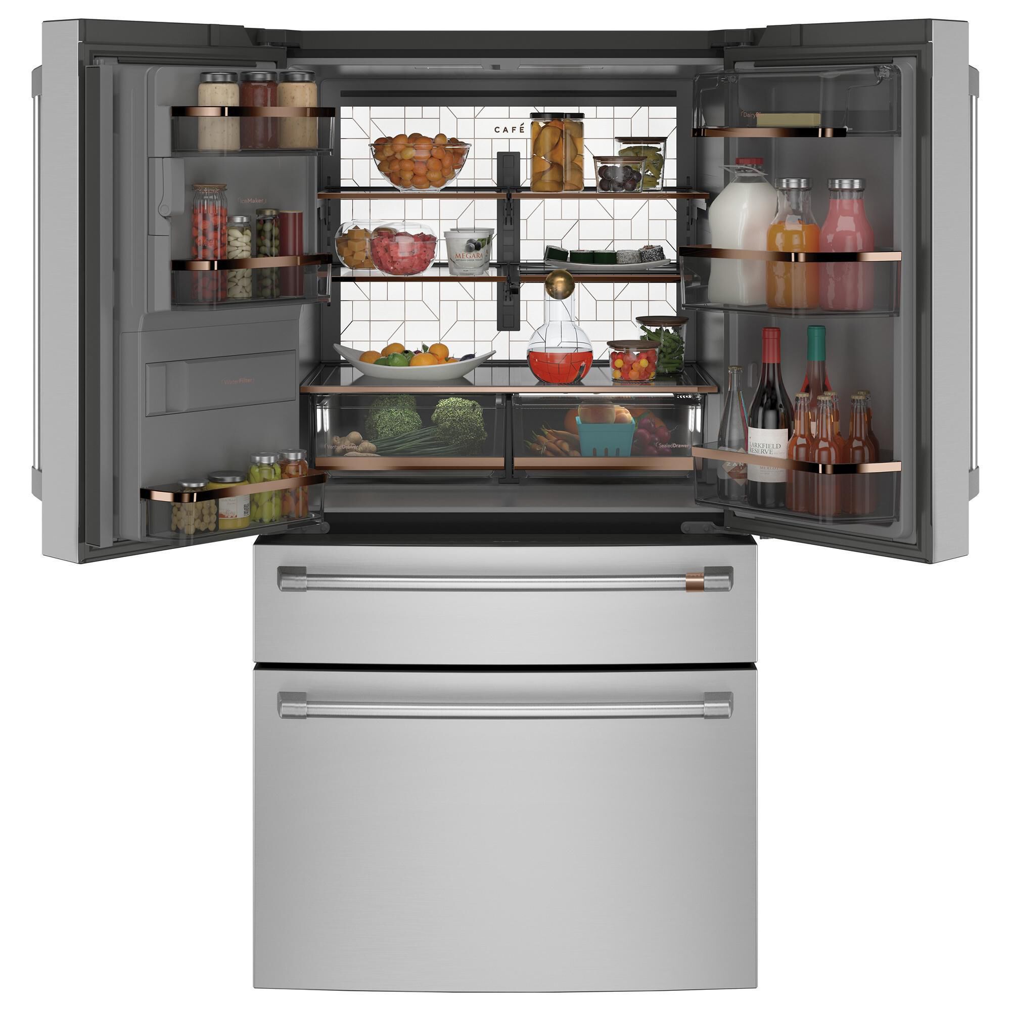 Cafe 27.8 Cu. Ft. Capacity 4-Door Smart French Door Refrigerator