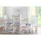 Linon Home Decor Bonnie Side Chair with Light Blue Faux Leather Cushion in White (Set of 2), , large