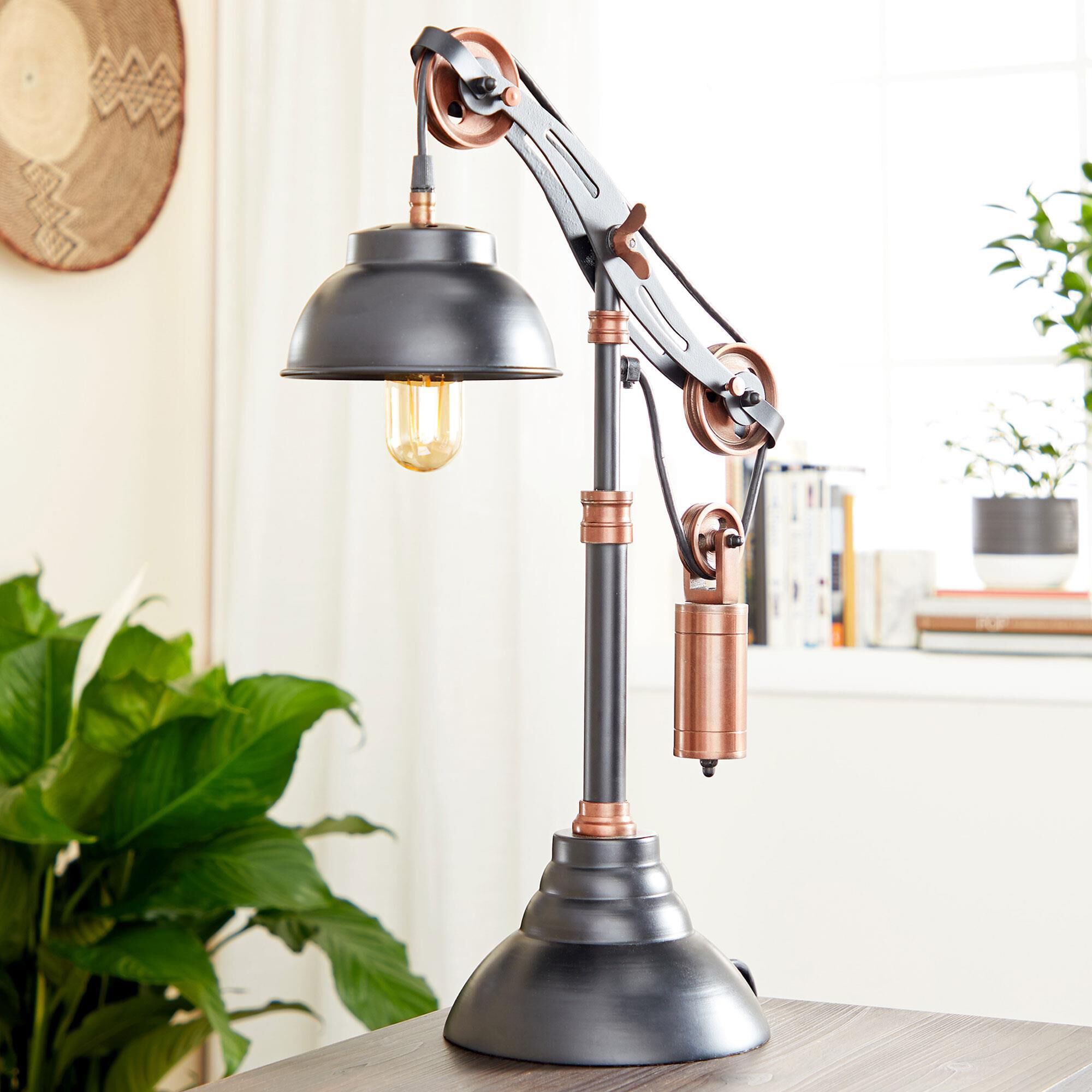 Large industrial table lamp top