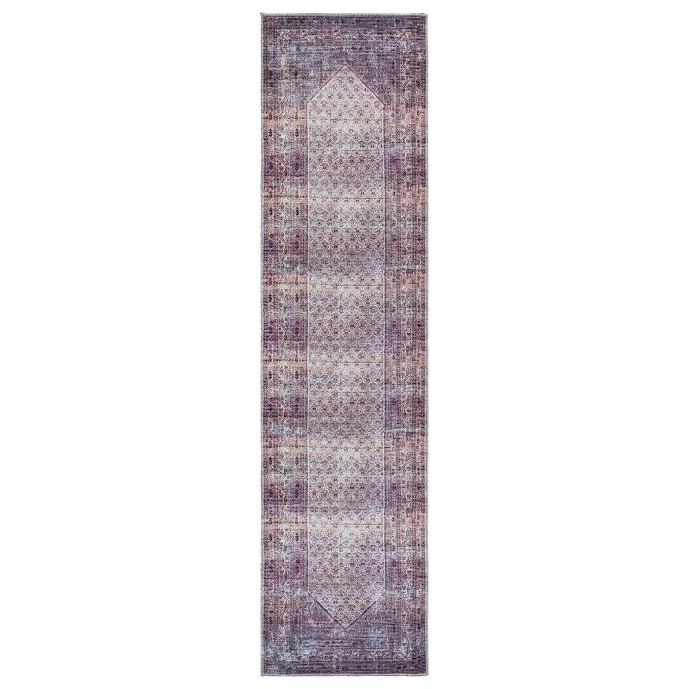 Surya Colin 2"7" x 10" Plum, Ink Blue, Dusty Pink and Cream Runner, , large