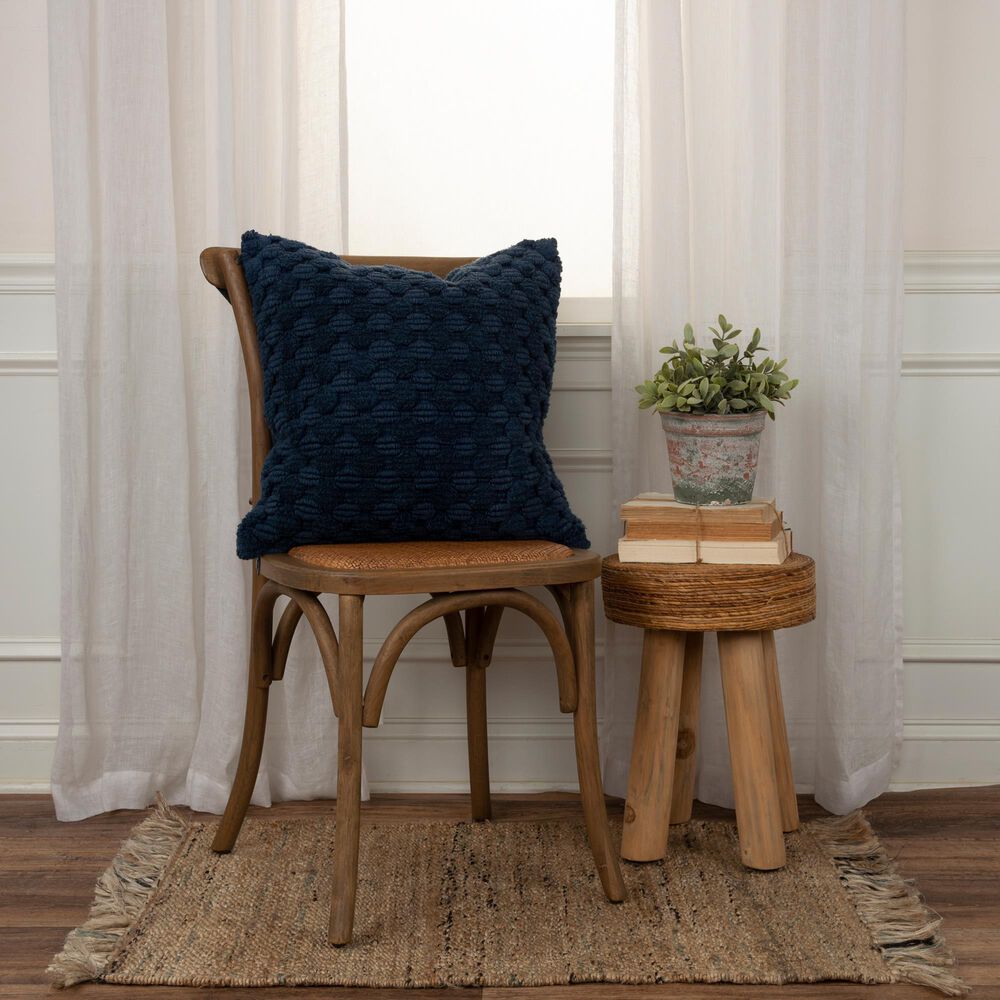 Rizzy Home 20&quot; x 20&quot; Transitional Down Filled Throw Pillow in Blue, , large