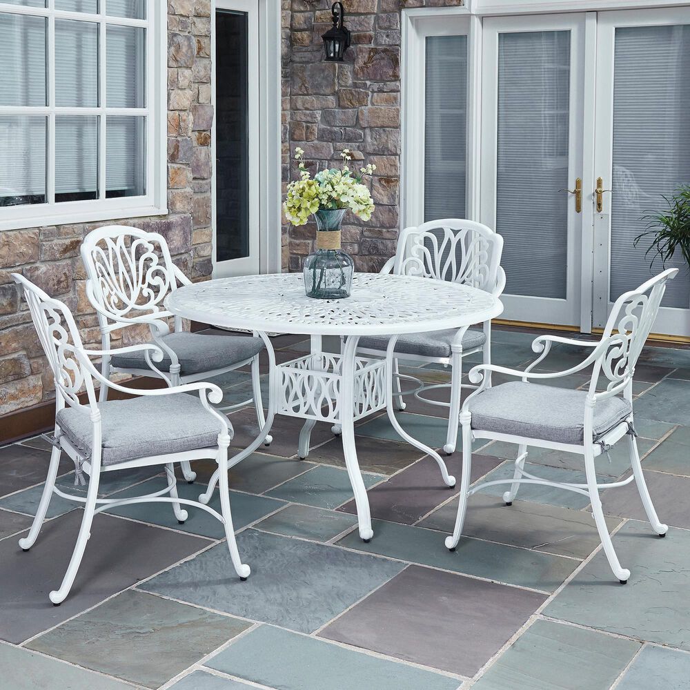 Homestyles Capri 5-Piece 48 in Dining Set in White, , large