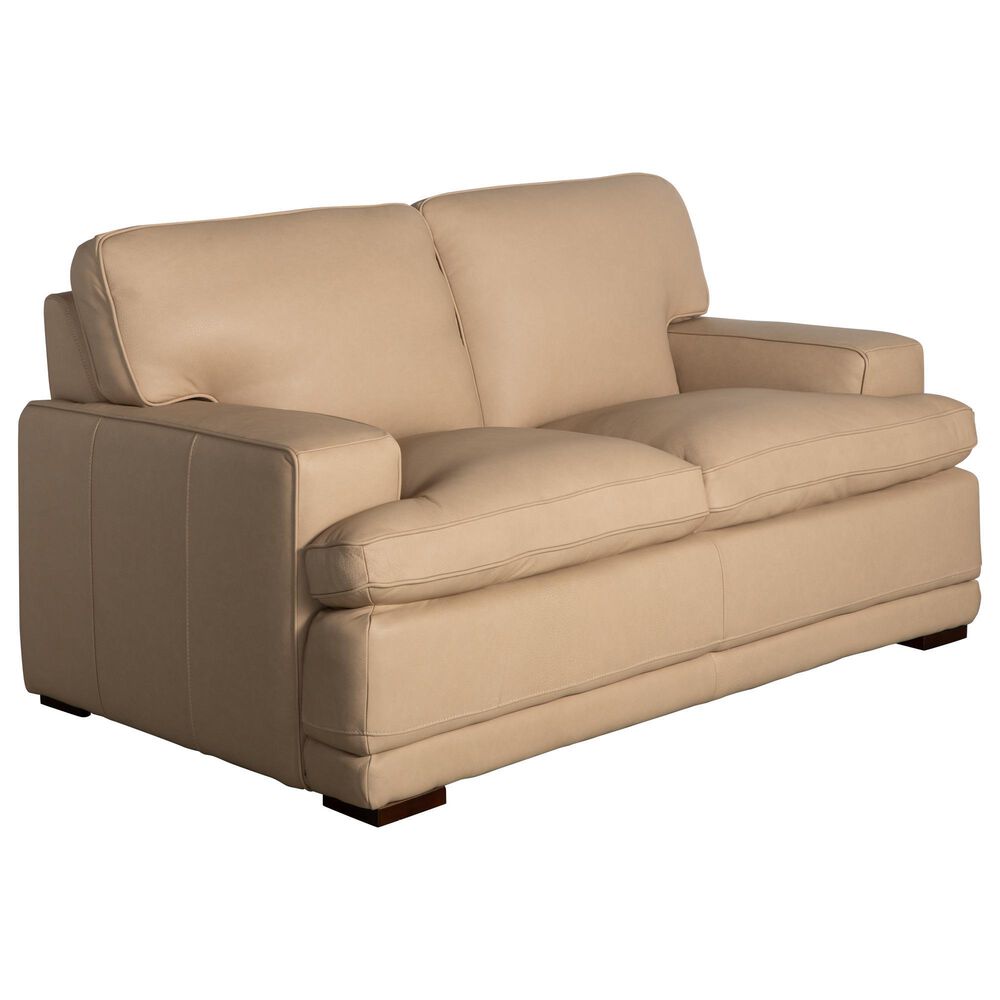 Bordeaux &amp; Co Stationary Leather Sofa and Loveseat Set in Safari Fawn, , large
