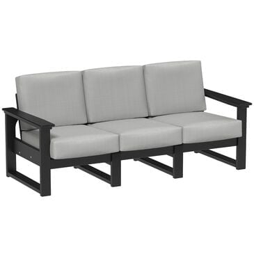 Amish Orchard Lanai Patio Deep Seating Sofa with Black Poly Frame in Spectrum Dove, , large