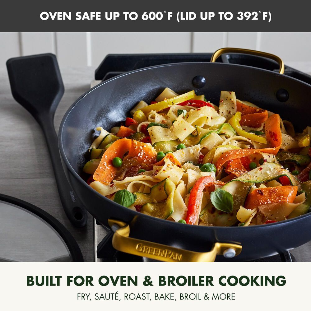 Green Pan Reserve Pro 11" Ceramic Nonstick Everyday Pan with Lid in Black, , large