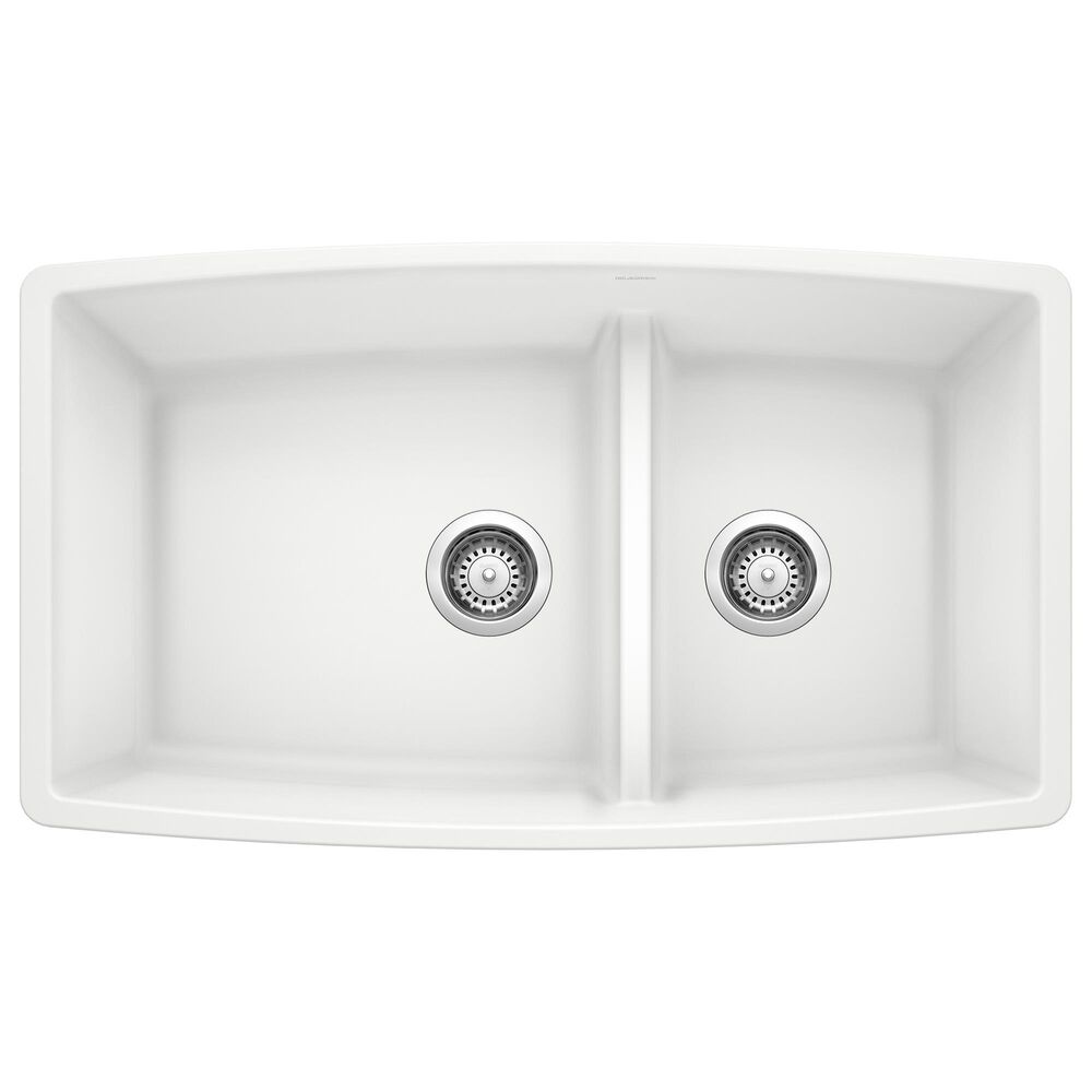Blanco Performa 60/40 Double Bowl Kitchen Sink with Low Divide in White, , large